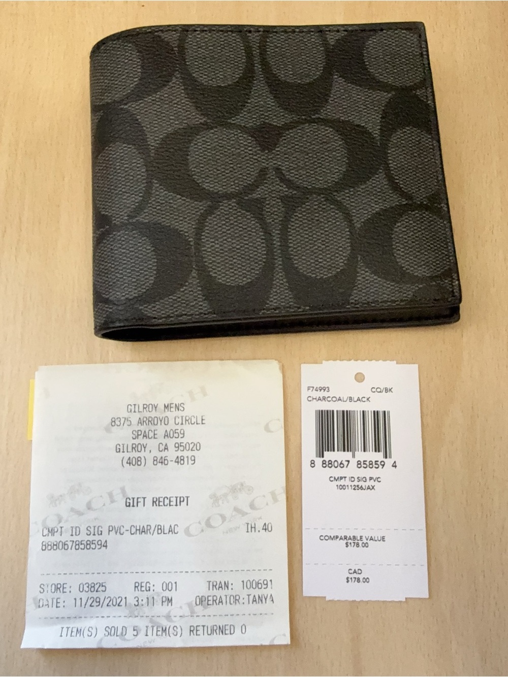 (NWT) Coach 3-In-1 Wallet In Signature Canvas F74993